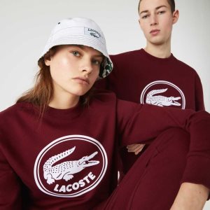 Lacoste 3D Logo Organic Algodon Fleece Burdeos | 8142-GBXMH