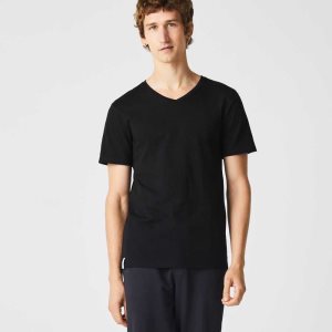 Lacoste 3-Pack of Plain T-Shirts Negras | 9786-TLFZS