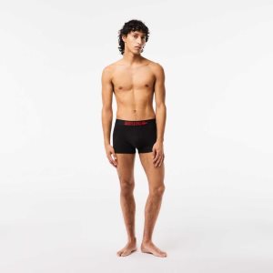 Lacoste 3-Pack x Netflix Jersey Boxers Negras Rojas Blancas | 5742-YAIQB