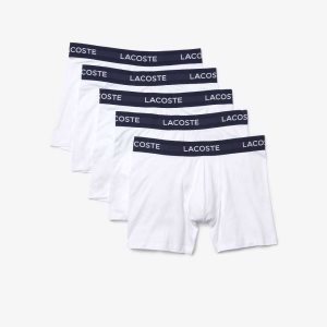 Lacoste 5-Pack Logo Cintura Boxers Blancas | 6097-BZXVY