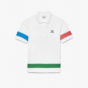 Lacoste AWAKE NY Color-block Algodon Pique Blancas | 9875-WCISU