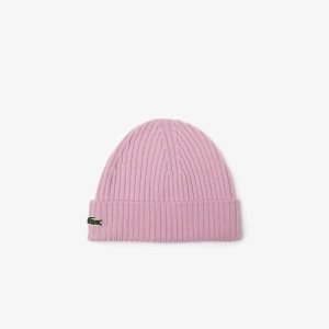 Lacoste Acanalado Lana Beanie Rosas | 7481-YVIZW