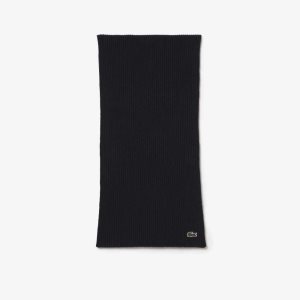 Lacoste Acanalado Lana Scarf Azul Marino Azules | 4362-ZMOGU