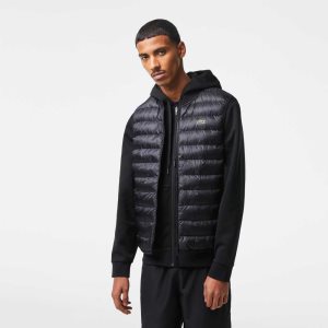 Lacoste Acolchado Agua-Repellent Vest Negras | 0732-DJGBO