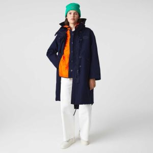 Lacoste Agua-Repellent 3-In-1 Parka Azul Marino Azules Naranjas | 5602-GXSFA