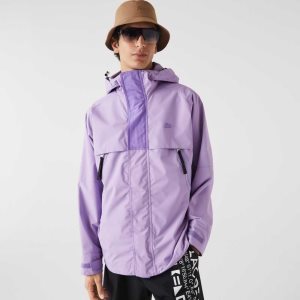 Lacoste Agua-Repellent Parka Moradas | 7538-XDNTW