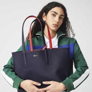 Lacoste Anna Reversible Bicolor Tote Azules Rojas Oscuro | 2687-ZEXIF