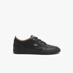 Lacoste Bayliss Cuero Perforated Collar Negras Negras | 2140-NJITP