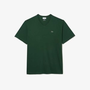 Lacoste Big Fit V-Neck Jersey Verde | 1948-RWIUS