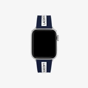 Lacoste Blue Silicona Apple Correa Negras | 1406-AGDXB