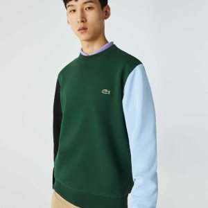 Lacoste Brushed Fleece Verde Negras Azules | 0326-MULPZ