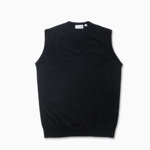 Lacoste Cashmere Vest Negras | 4061-KJDYO