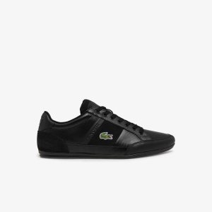 Lacoste Chaymon BL Cuero Tonal Negras Negras | 2687-WILFJ