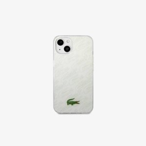 Lacoste Checkerboard Print iPhone 14 Blancas | 6521-WVXRQ