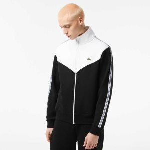 Lacoste Classic Fit Colorblock Zipped Negras Blancas | 1652-TSJKP