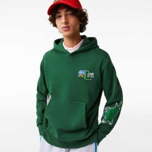 Lacoste Comic Effect Print Encapuchado Verde | 5703-FPEAV