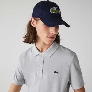 Lacoste Contrast Correa And Oversized Crocodile Algodon Azul Marino Azules | 1096-DTGBS