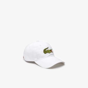 Lacoste Contrast Correa And Oversized Crocodile Algodon Blancas | 5683-AKRGT