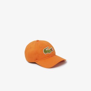 Lacoste Contrast Correa And Oversized Crocodile Algodon Naranjas | 5970-GIZWF