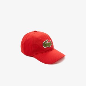 Lacoste Contrast Correa And Oversized Crocodile Algodon Rojas | 6905-BVQGS