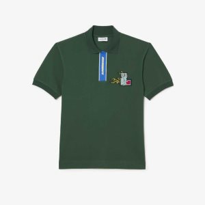 Lacoste Contrast Placket And Crocodile Badge Verde | 0257-EHGAL