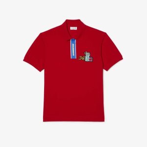 Lacoste Contrast Placket And Crocodile Badge Rojas | 9602-XTREP