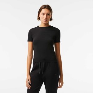 Lacoste Crew Neck Algodon Blend T-Shirt Negras | 1456-DESAC