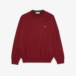 Lacoste Crew Neck Algodon Burdeos | 5012-UIOKZ