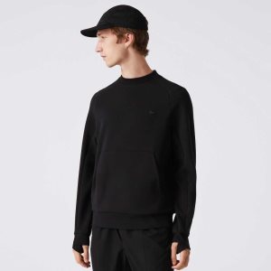 Lacoste Crew Neck Kangaroo Pocket Algodon Blend Negras | 0453-VAMCO