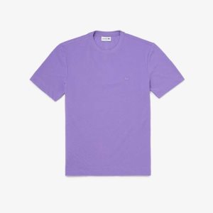 Lacoste Crew Neck Organic Algodon Pique Blend Moradas | 3581-FYTIQ