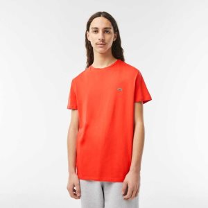 Lacoste Crew Neck Pima Algodon Jersey Naranjas | 5917-KASTV