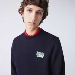 Lacoste Crew Neck Vintage Badge Fleece Azul Marino Azules | 9507-BXCOA