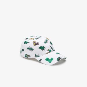 Lacoste Crocodile Print Blancas | 0413-XGRMZ