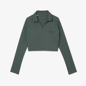 Lacoste Cropped Long Sleeve Verde | 7928-NUGTS