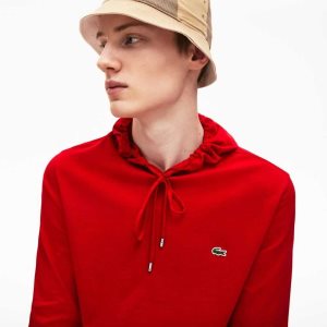 Lacoste Encapuchado Algodon Jersey Sweatshirt Rojas | 4625-KLBRT