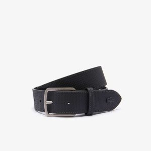 Lacoste Engraved Hebilla Reversible Pique Cuero Belt Marrones Oscuro | 9432-RITMK