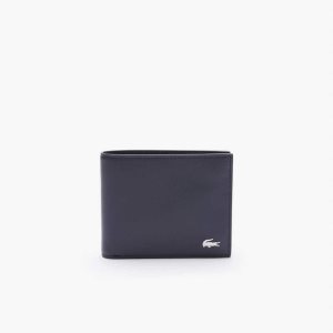 Lacoste Fitzgerald Cuero Six Card Wallet Azul Marino | 7569-BGQTJ