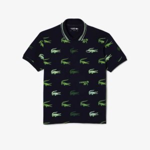 Lacoste Golf Crocodile Print Azul Marino Azules Blancas Verde | 4812-ZITHX