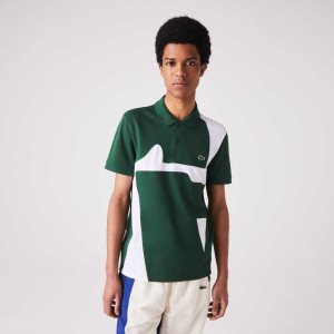 Lacoste Heritage Regular Fit Print Algodon Pique Verde Blancas | 0394-TCHGJ