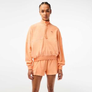 Lacoste High-Neck Terry Cloth Half Zip Naranjas Claro | 7892-QBJWI