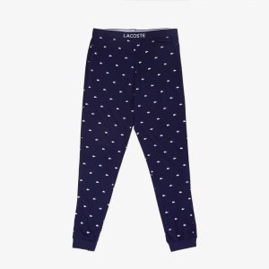 Lacoste Jersey Pajama Pants Azul Marino Azules Blancas | 9540-XMUCO