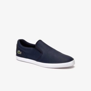 Lacoste Jouer Cuero Slip-On Azules Blancas | 4923-MWDYZ