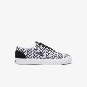 Lacoste Jump Serve Encaje Tonal Blancas Negras | 9054-XERPF