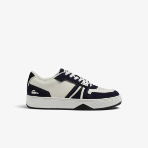 Lacoste L001 Cuero Blancas Azul Marino | 5821-TAYVM