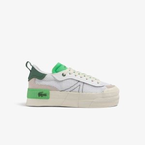 Lacoste L004 Plataforma Heel Pop Blancas Verde | 3206-QKAUR