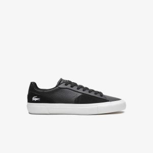 Lacoste L006 Cuero Negras Blancas | 4839-KUNCL