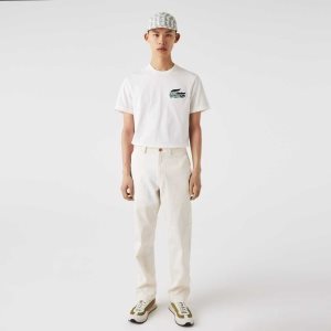 Lacoste LIVE Heritage Patchwork Organic Algodon Blancas | 3206-BJXUC