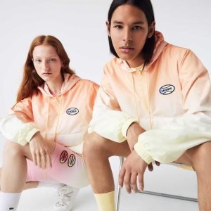 Lacoste LIVE Ligeros Pullover Windbreaker Naranjas Blancas Amarillo | 2917-KHIWG