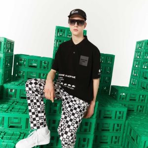 Lacoste LIVE x Minecraft Loose Fit Organic Algodon Negras | 3751-OVIYP