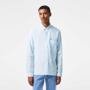 Lacoste Linen Azules Claro | 9725-NGOUZ